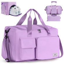 FIORETTO Womens Mens Sports Gym Bag Duffle Bag with Shoes Compartment, Weekend Travel Bag Overnight Bag for Women, Water Resistant Holdall Hospital