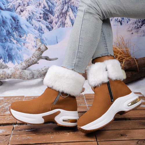 Women's Winter Snow Boots Brown Size 7 1
