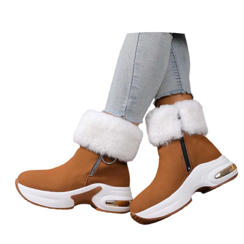 Women's Winter Snow Boots Brown Size 7 2