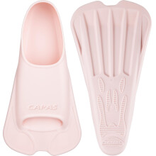 CAPAS Swim Training Fins Comfortable Silicone Swimming Floating Flippers with Mesh Bag for Kids Adult Men Women Short Blade Build Leg Strength (Pink,