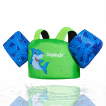 Gogokids Toddler Swimming Float Vest, Arm Bands Kids Swim Vest with Shoulder Harness Baby Floats Swimming Training Jacket for 1-6 Years / 11-30 kg