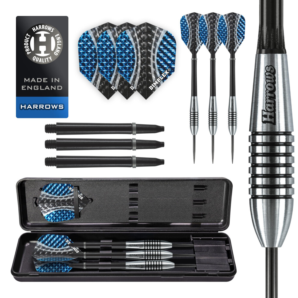 Photos - Darts Harrows Bomber 85 Tungsten  | Steel Tip  set with carry case | 21g, 23g, 25g & 27g | Includes Black Nylon Shafts & 