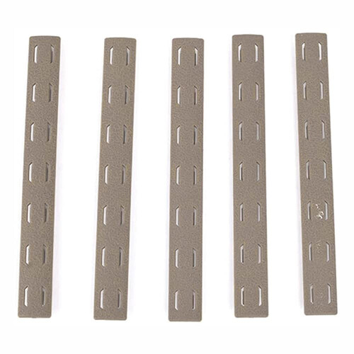 SBGJMY 5-pack Mlok Handguard Protector Rubber Rail Cover Panel for MLOK Handguard System (Tan)