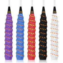 wangjiangda 5 Pack PU Racquet Grip, Super Absorbent Tennis/Badminton/Squash Rackets Overgrip Anti Slip Perforated Racket Grips Non-Slip Handle Grip