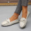 Γυναικεία Casual Flat Slip-On Παπούτσια με Φιόγκο, Λευκά 7
