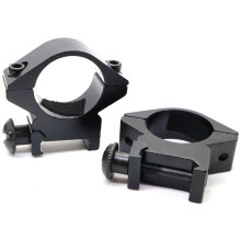RALSPEC 2 x Low Profile Rifle Scope Mounts 25.4mm / 1" Rings for 20mm Weaver/Picatinny Rail Tall Optics Mount QD Quick Detach Airsoft