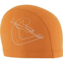 CRESSI Senna Swim Cap Pu Coated Orange/White - Adult Swimming Cap Made of Soft Fabric with PU Coating, Orange/White, One Size