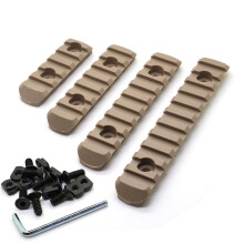 RALSPEC Dark Earth MLOK Polymer Rail Set 4 x 20mm Picatinny Rails Accessory Mount Attachment for MLOK M LOK Handguard Airsoft