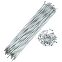 A ABSOPRO 36 Set 13G Bicycle Spokes 205mm Bike Wheel Spokes Galvanized Carbon Steel Silver Tone