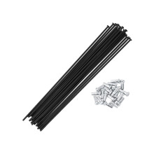 Motoforti 20 Set 14G Straight Pull Bicycle Spokes 174mm Straight Pull Bike Wheel Spokes Carbon Steel Black