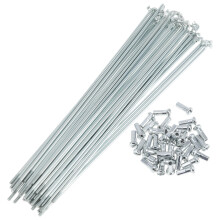 A ABSOPRO 36 Set 13G Bicycle Spokes 202mm Bike Wheel Spokes Galvanized Carbon Steel Silver Tone