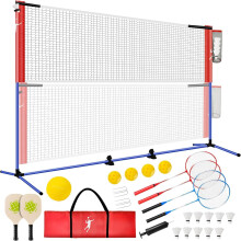 KIKILIVE Badminton Net Set, Volleyball Net set, Pickleball Net Set Adjustable Height, Portable Set for Tennis Soccer with Volleyball & Pickleball