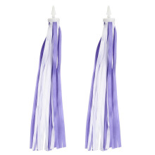 PATIKIL Bike Streamers, Colorful Scooter Handlebar Tassels Grips Ribbon Accessories Decorations for Bicycle Tricycle Handles, Purple White