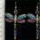 Dragonfly Cubic Zirconia Drop Earrings 925 Silver Blue 3