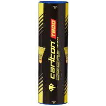 DUNLOP Carlton Badminton Shuttle Tournament T800 Yellow ? Blue, medium speed (77 Grains), for Juniors and Club Players (1x6 Tube)