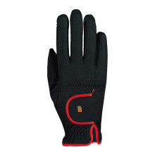 Roeckl Sports equestrian gloves LONA, ladies summer riding glove, black/red 6