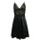 Sort silke babydoll natkjole plus size slynge snøre 5