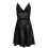 Sort silke babydoll natkjole plus size slynge snøre 4