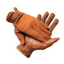 Sulkhanz GENTS Horse Riding MEN'S Gloves Equestrian Real Leather & Cotton Premium Quality in TAN (Large)