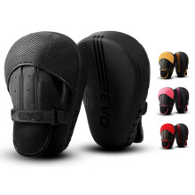 EVO Fitness Curved Matte Black Boxing Pads Men focus Mitts Punching Women MMA Muay Thai Martial Arts KickBoxing Hook and jab Hand Target Strike Shield