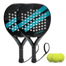 ianoni Padel Racket Carbon Fiber Surface with EVA Memory Flex Foam Core Paddle Tennis Racquets (8200-Blue)