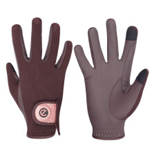 eGlove - eQUEST GripPro X-LITE Horse Riding Gloves - Lightweight, Breathable, Grippy Non-Slip Material - Comfort Mesh Back - Touchscreen Gloves (BROWN