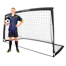 RUNBOW 9x5 ft Kids Football Goal, Portable Soccer Net for Adult Junior Backyard Practice with Carry Bag (Black, 1 Pack)