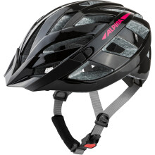 ALPINA PANOMA 3.0, black-pink gloss, 56-59 cm, optimally ventilated touring bike helmet with optional LED light for adults