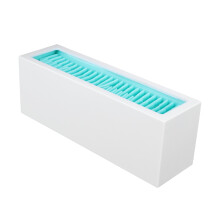 Silicone Makeup Storage Box Case, White Blue, 18.5x6.5x5.5cm