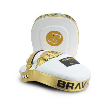 Bravose Elite Boxing Pads Adult Focus Mitts Leather Round Curved Punching Sparring Pads For Hook & Jab Martial Arts Muay Thai Pad Training Practice