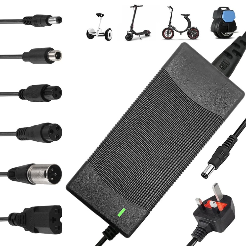 Kuwung Electric Scooter Charger, 42V 2A Hoverboard Charger, Li-Ion Battery Charge With 6 Connections, For Electric Scooter, Hoverboard, Bicycle 5051224271191