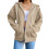 Hettegenser til dame, oversized, beige XL 3