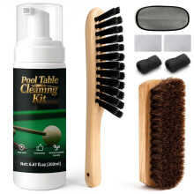 8pcs Pool Table Cleaning Kit - Powerful Cleaner Quickly Breaks Down Chalk & Stains, Restores Felt Smoothness - With Pool Table Brush and Anti-Static