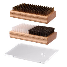 Sinbana 3pcs Ski Snowboard Wax Brush Kit, Two-In-One Horsehair Nylon Combo & Acrylic Hand Scraper Cleaning Set Accessories for Ski Snowboard