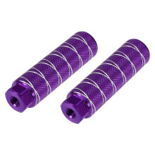 X AUTOHAUX Pair Axle Rear Foot Pegs for BMX MTB Bike Fit 3/8 Inch Axles Purple