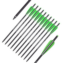 ELONG 12 Pcs Carbon Crossbow Bolts 22 Inch Hunting Archery Arrows with 100 Grain Replacement Arrow Tips Tip
