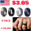Silicone Wedding Ring Black Size 8 Pack of 4 2