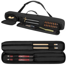 Rexmica 2x2 Pool Cue Case Holds 2 Butts and 2 Shafts, Billiard Pool Cue Stick Carrying Case Bag with Handle and Detachable Shoulder Strap, Billiard