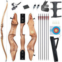 TOPARCHERY Recurve Bow and Arrow Set for Adult & Youth Beginner, 60" Takedown Recurve Hunting Bow for Outdoor Training Practice Right Handed 30-50LB