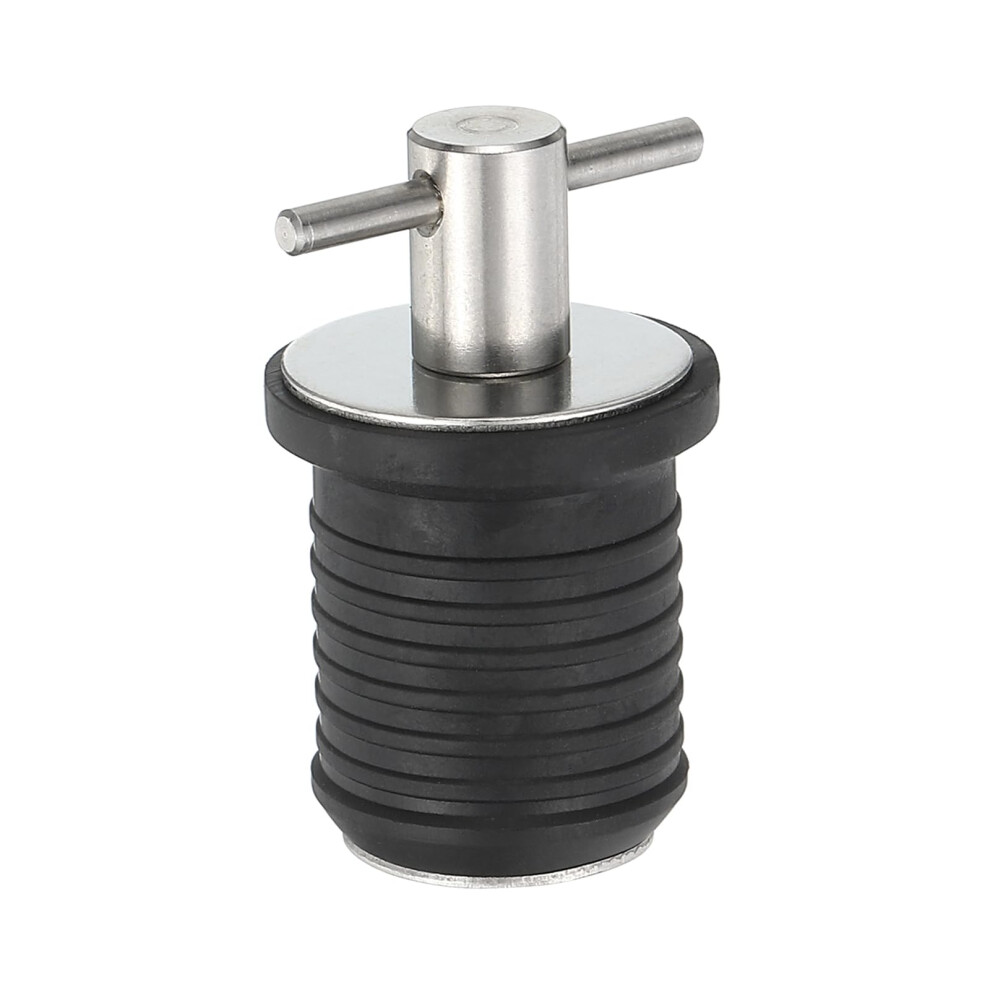 Patikil 1 Inch Boat Drain Plug, T Handle Stainless Steel Boat Plug Snap Drain Marine Twist Plug Rubber Plugs For Yachts Kayaks Marine Boat Drains 5051224281398