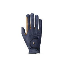 Roeckl Sports Malta Riding Gloves, Tournament Summer Gloves, Blue/Caramel 6