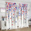 4th of July Curtains Star Scatter Pattern Rod Pocket 4