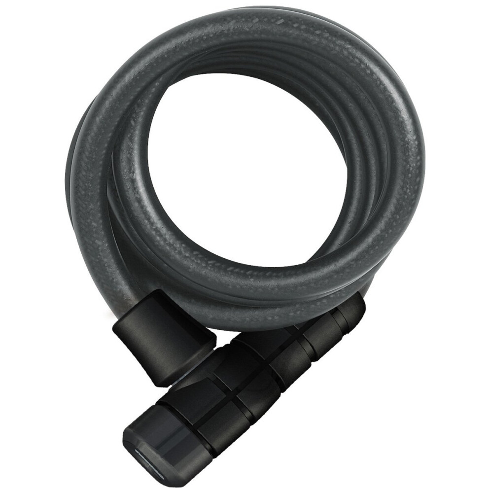 Abus Spiral Cable Lock Booster 6512K/180 With Scmu Snap Cage Holder - Bicycle Lock Made Of Flexible Spiral Cable Security Level 4-180 Cm