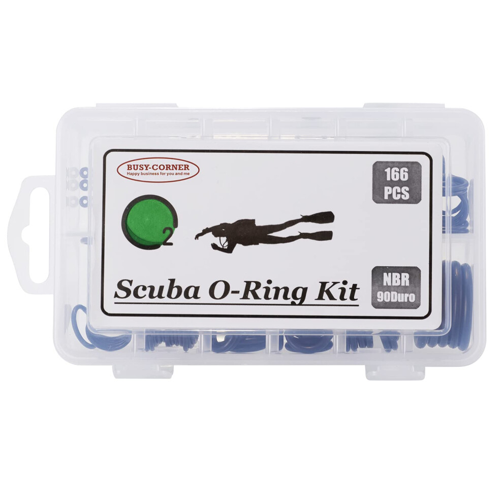 166Pcs Scuba O-Ring Kit Dive Hoses Rings Diving 12 Sizes Nitrile Buna 90 Duro Oring Assortment (Nbr90) 5051224283675