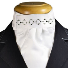 Equetech Deluxe Ready-Tied Stock ? Zodiac White Equestrian Dressage Tie (Stock Pin Not Included)