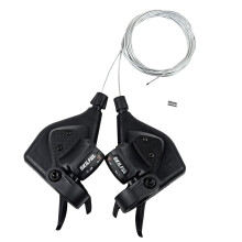 Wocaixy Bike Thumb Shifters 3x7/3x8 Speed 21/24 Speed Gear Shift Levers with Gear Indicator Left Right Pair for MTB Mountain Road Bike Tricycle