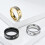 Herren-Ehering aus Edelstahl mit Zirkonia-Einlage, Silber 3