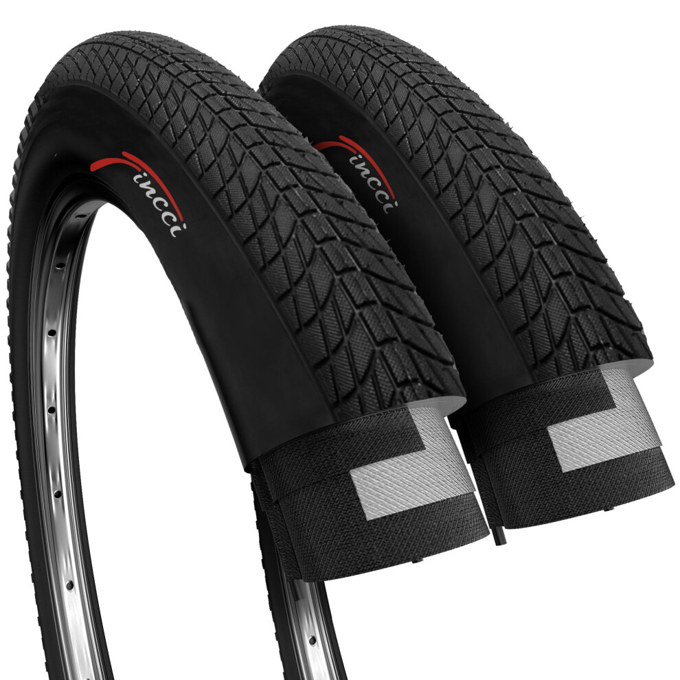 Fincci Bike Tires 20 X 1.75 Inch - Pair Foldable Bmx 20 Inch Bike Tyres 27 Tpi - Tires 47-406 For Kids, Teenagers, And Adults - Suitable For Bmx, 5051224289295