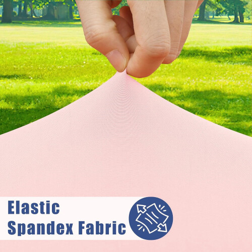 Rond tafelkleed van spandex, roze, elastisch, waterdicht. 1