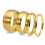 Stainless Steel Arc Ring Gold Size 9 3